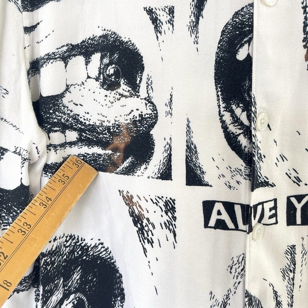 Iggy X Polar Skate Co Alternative Mens Shirt All Over Mouth Sz L  Button Up RARE - Picture 9 of 16